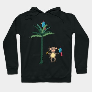 Monkey and parrot - kids decor and stickers Hoodie